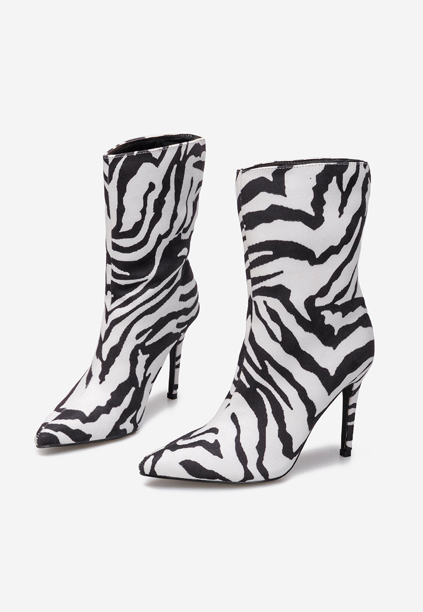 Białe botki na obcasie Ribera V2