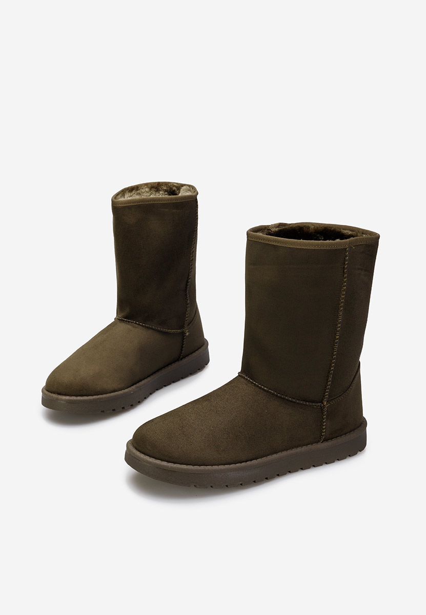Khaki śniegowce damskie Anora