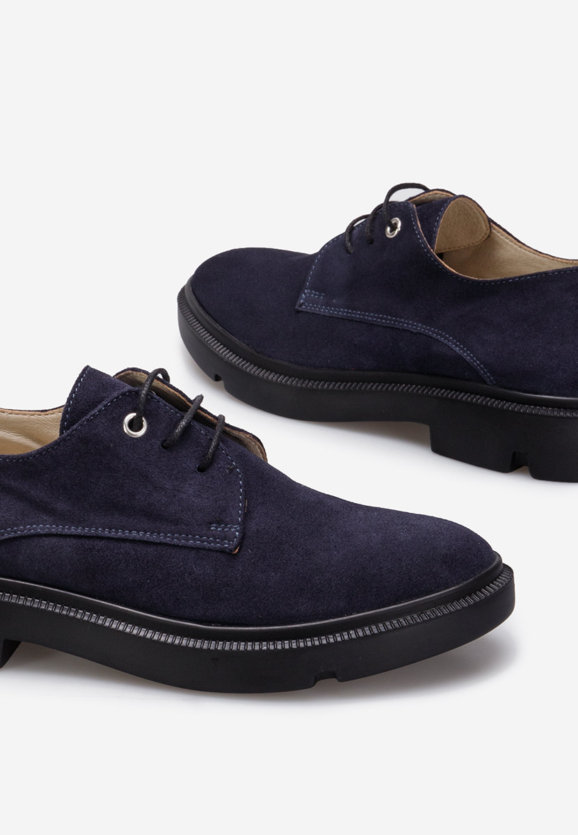 Granatowe oxfordy damskie skórzane Pelado V2