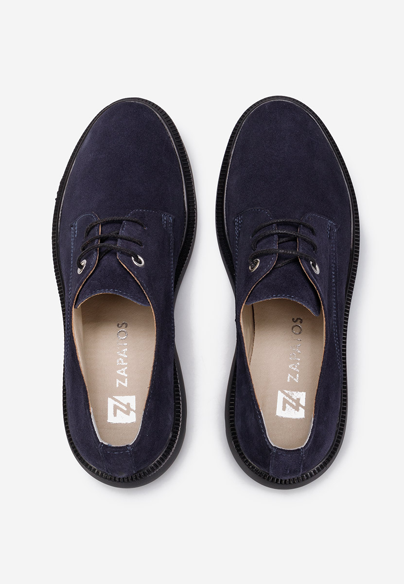 Granatowe oxfordy damskie skórzane Pelado V2