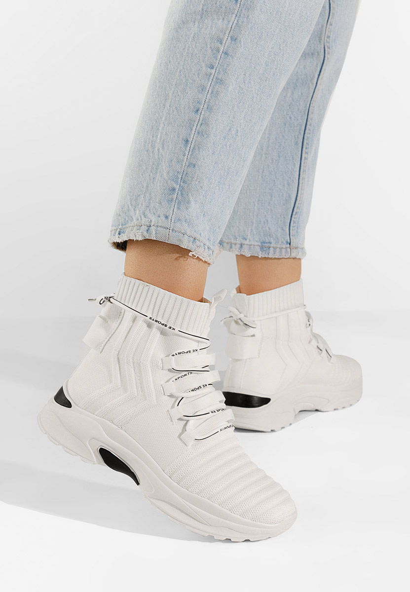 Białe sneakersy wysokie Karrie