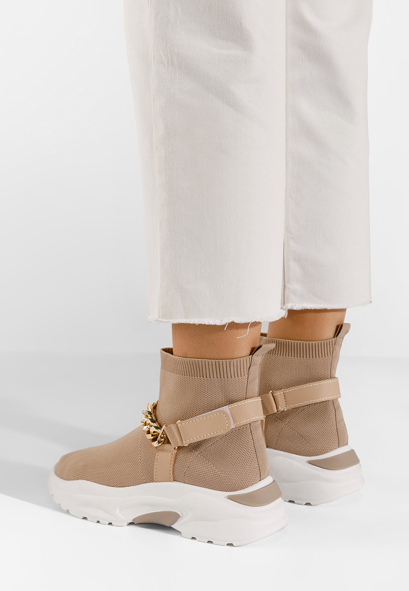 Khaki sneakersy wysokie Gisella