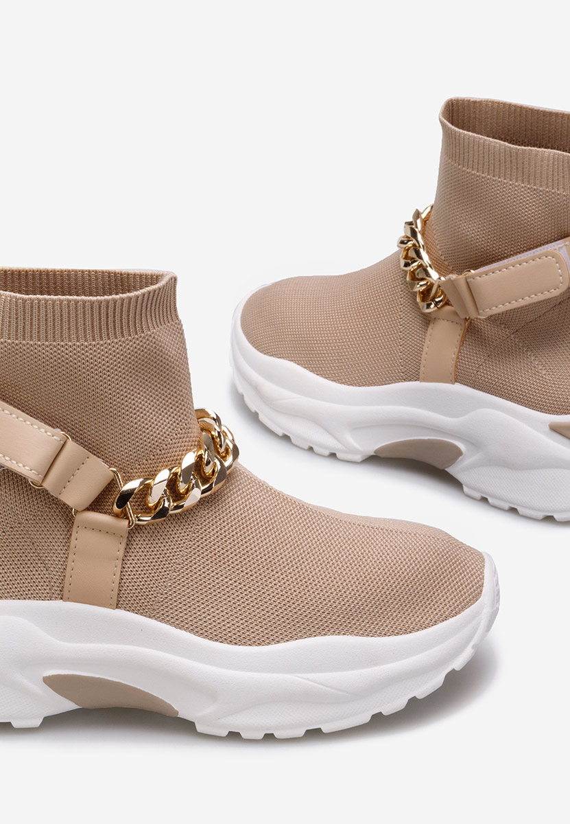 Khaki sneakersy wysokie Gisella