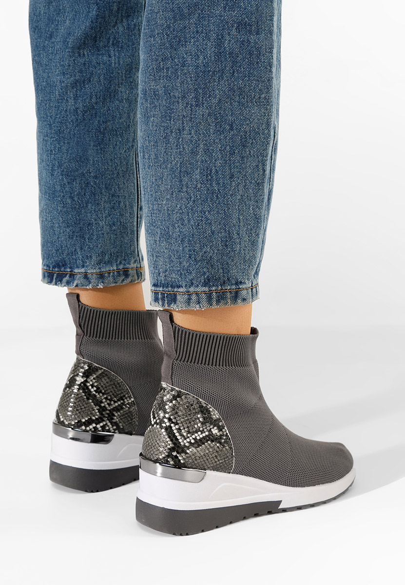 Szare sneakersy wysokie Pieve