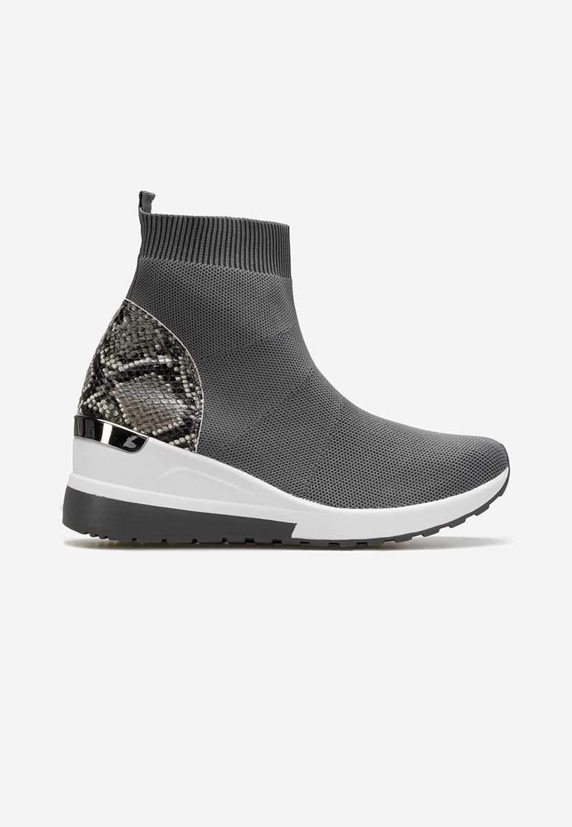 Szare sneakersy wysokie Pieve