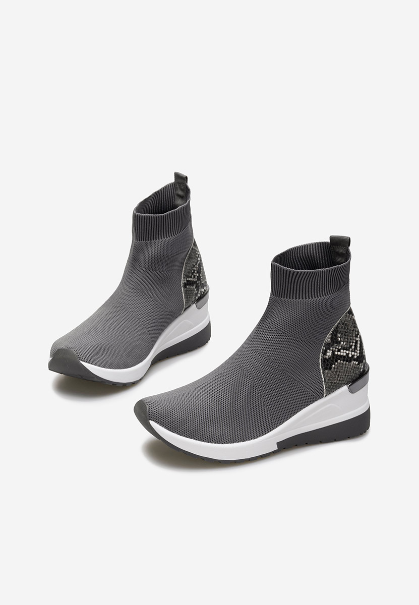 Szare sneakersy wysokie Pieve