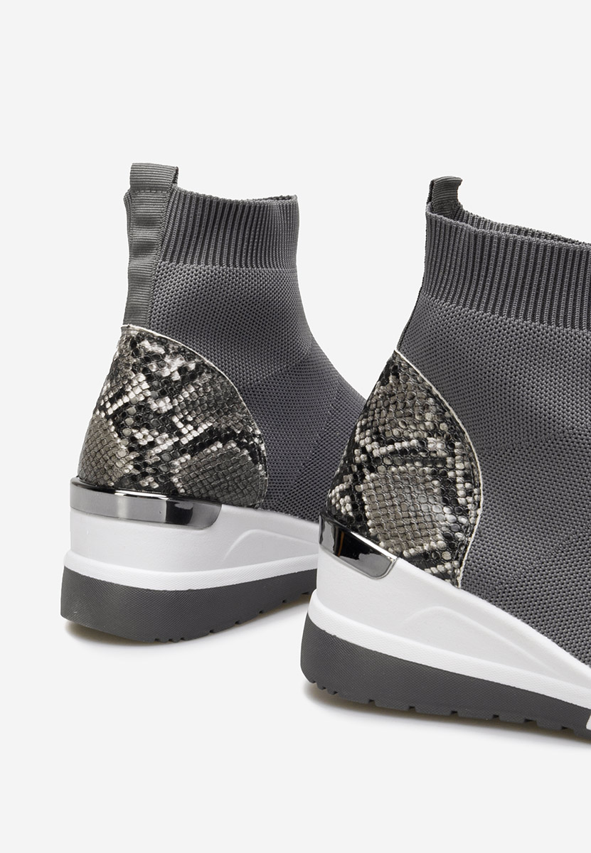 Szare sneakersy wysokie Pieve