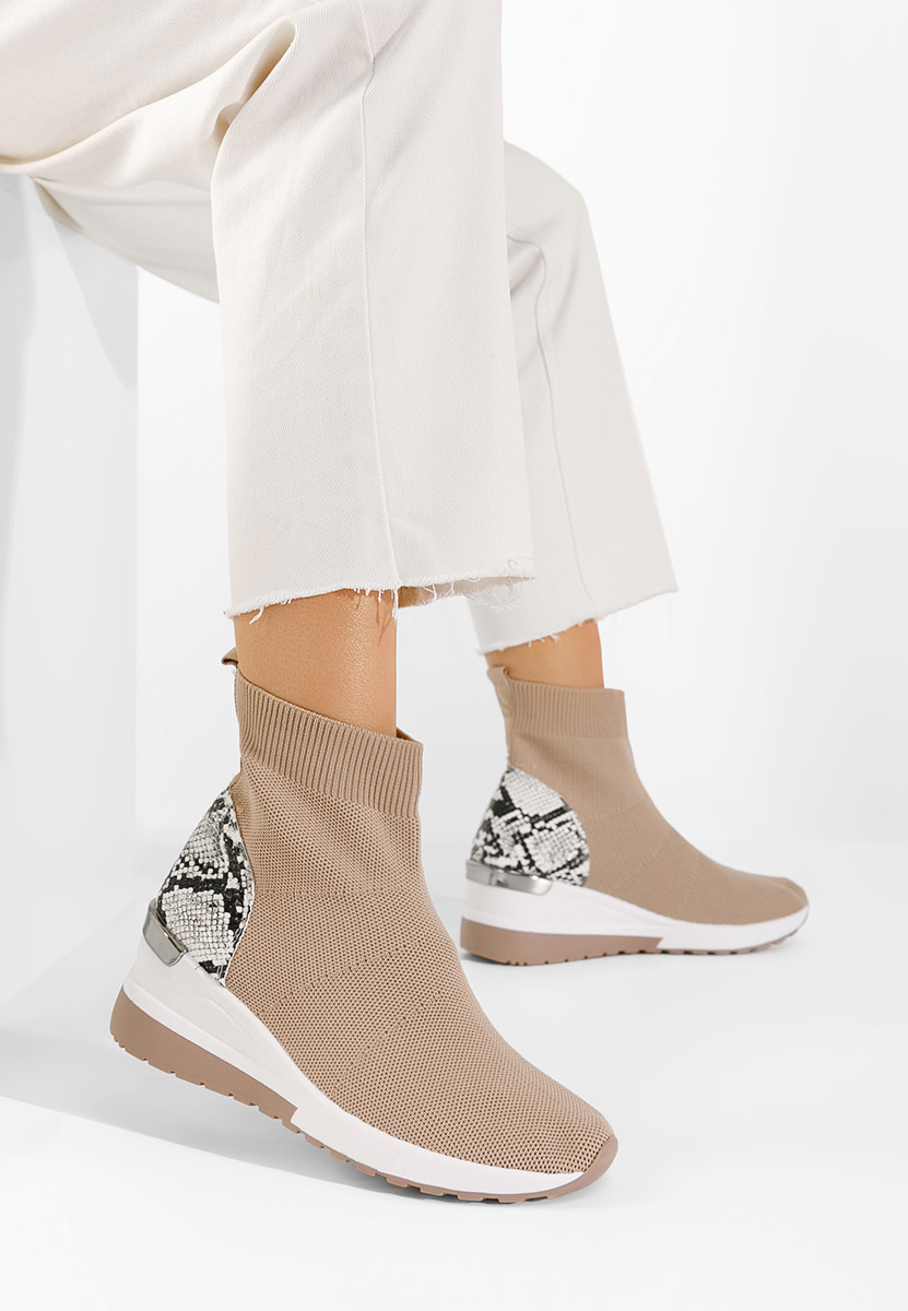 Brązowe sneakersy wysokie Pieve