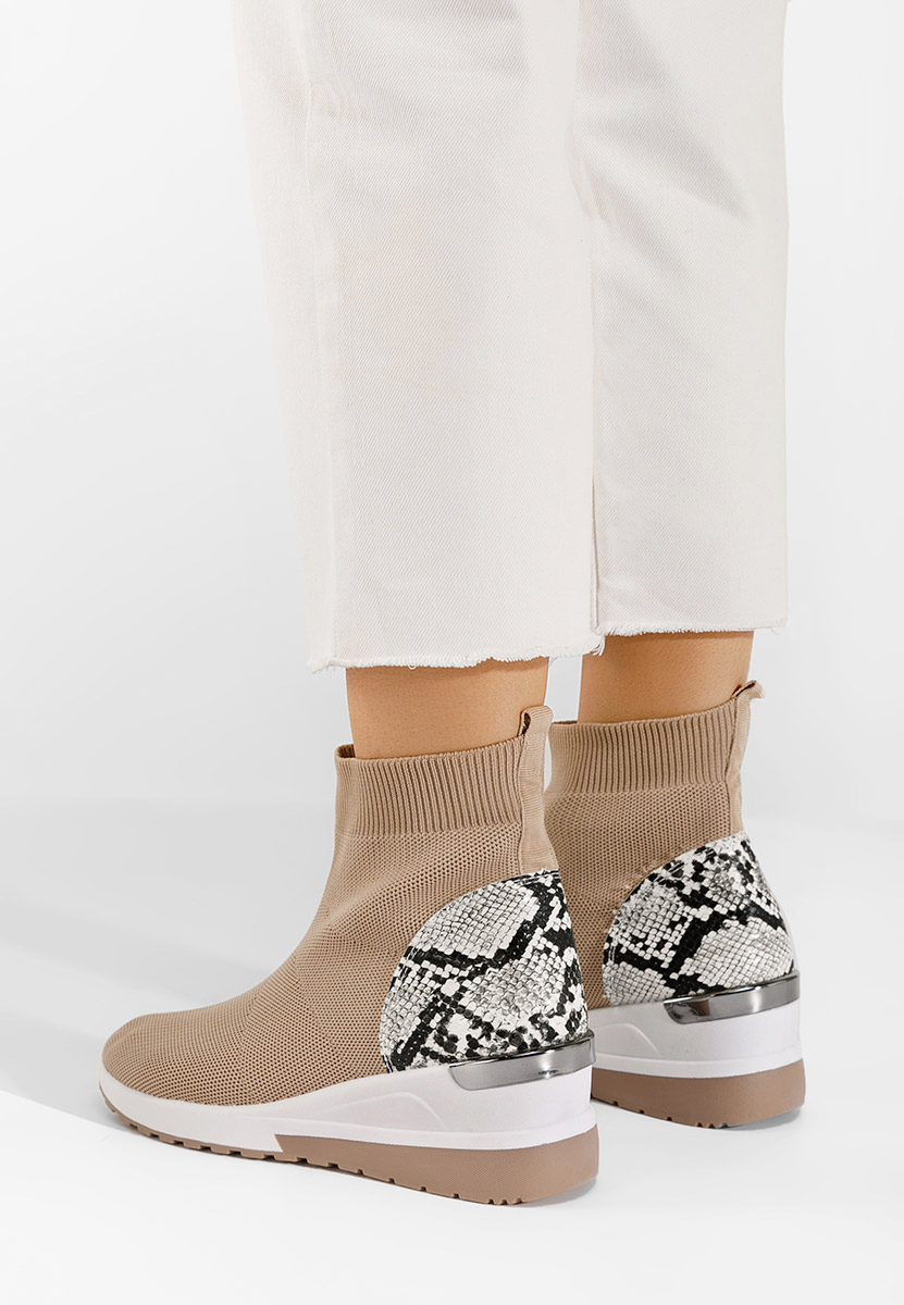 Brązowe sneakersy wysokie Pieve