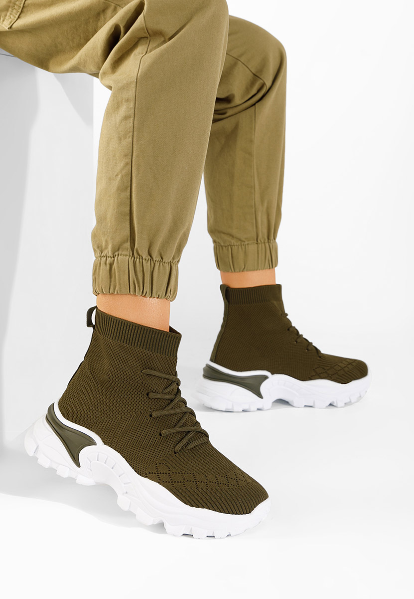 Zielone sneakersy wysokie Amber