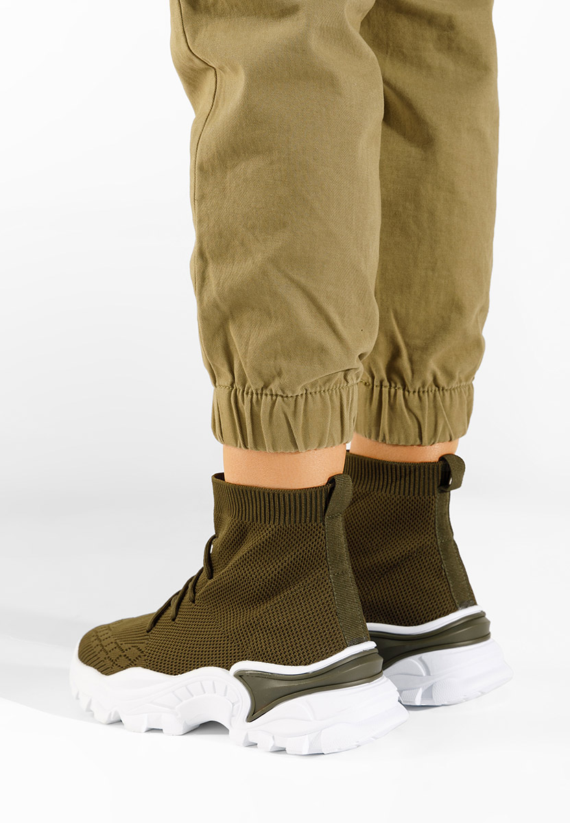 Zielone sneakersy wysokie Amber
