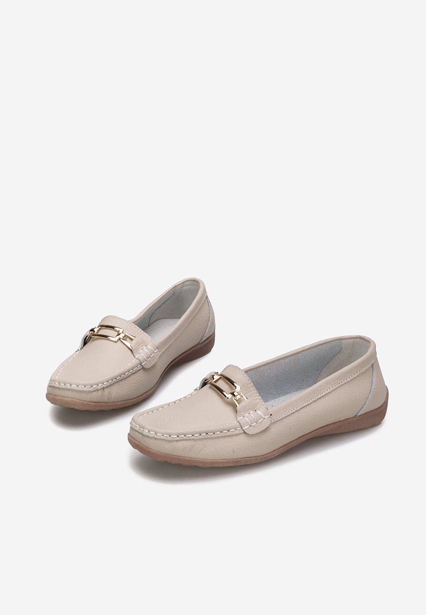 Beżowe mokasyny damskie skórzane Celetina