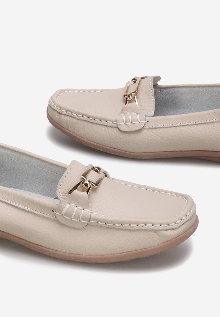 Beżowe mokasyny damskie skórzane Celetina