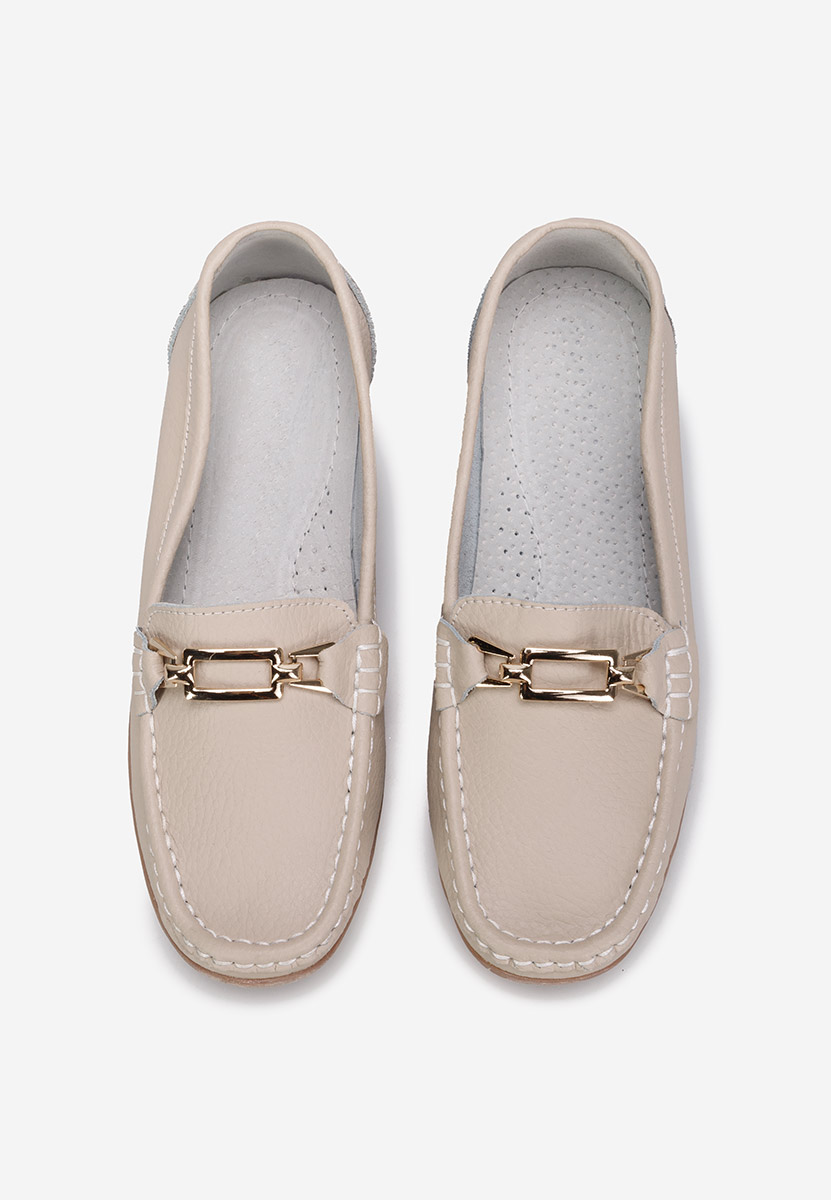 Beżowe mokasyny damskie skórzane Celetina