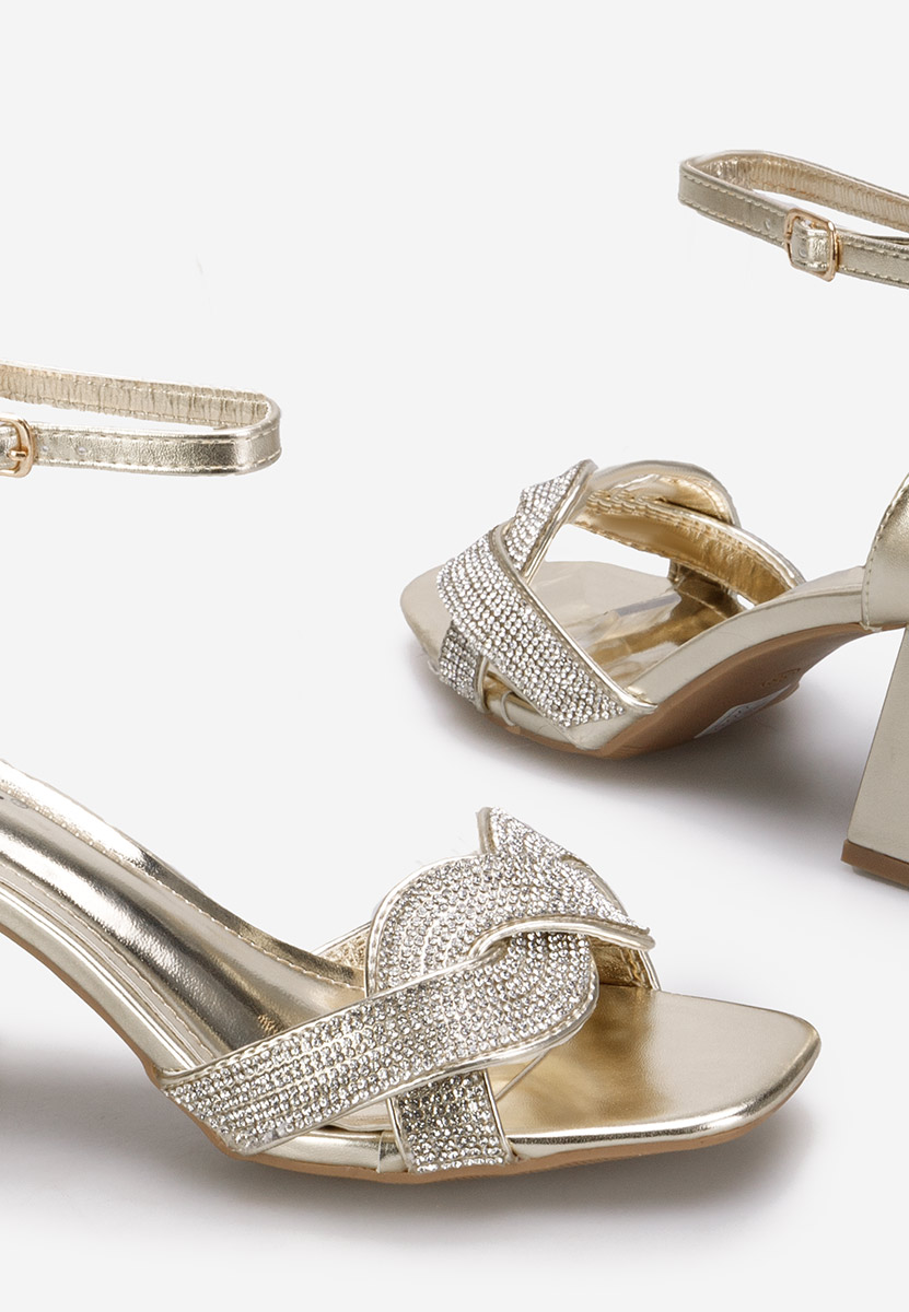 Złote eleganckie sandały Sanita
