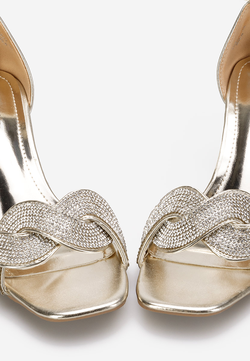 Złote eleganckie sandały Sanita