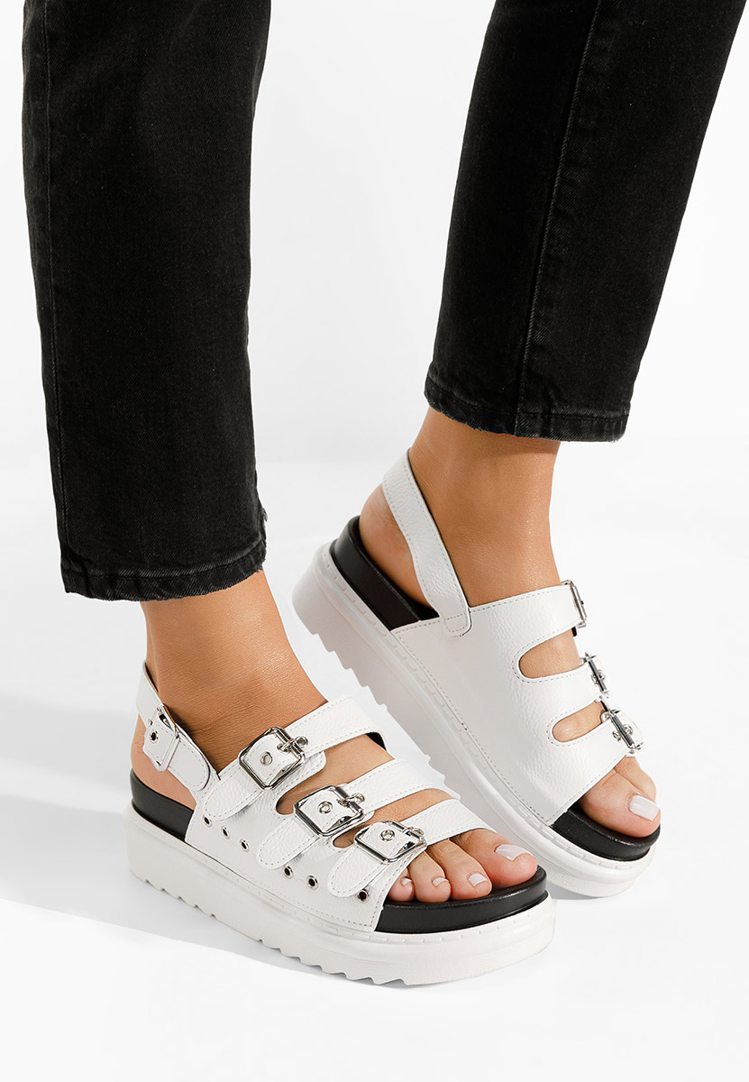 Białe sandały na platformie Edena