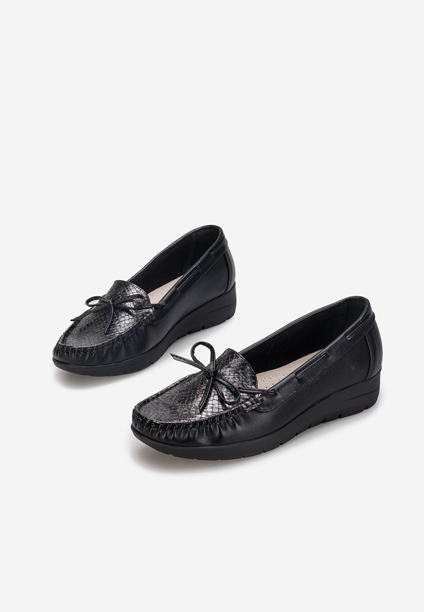 Czarne mokasyny damskie Eneida