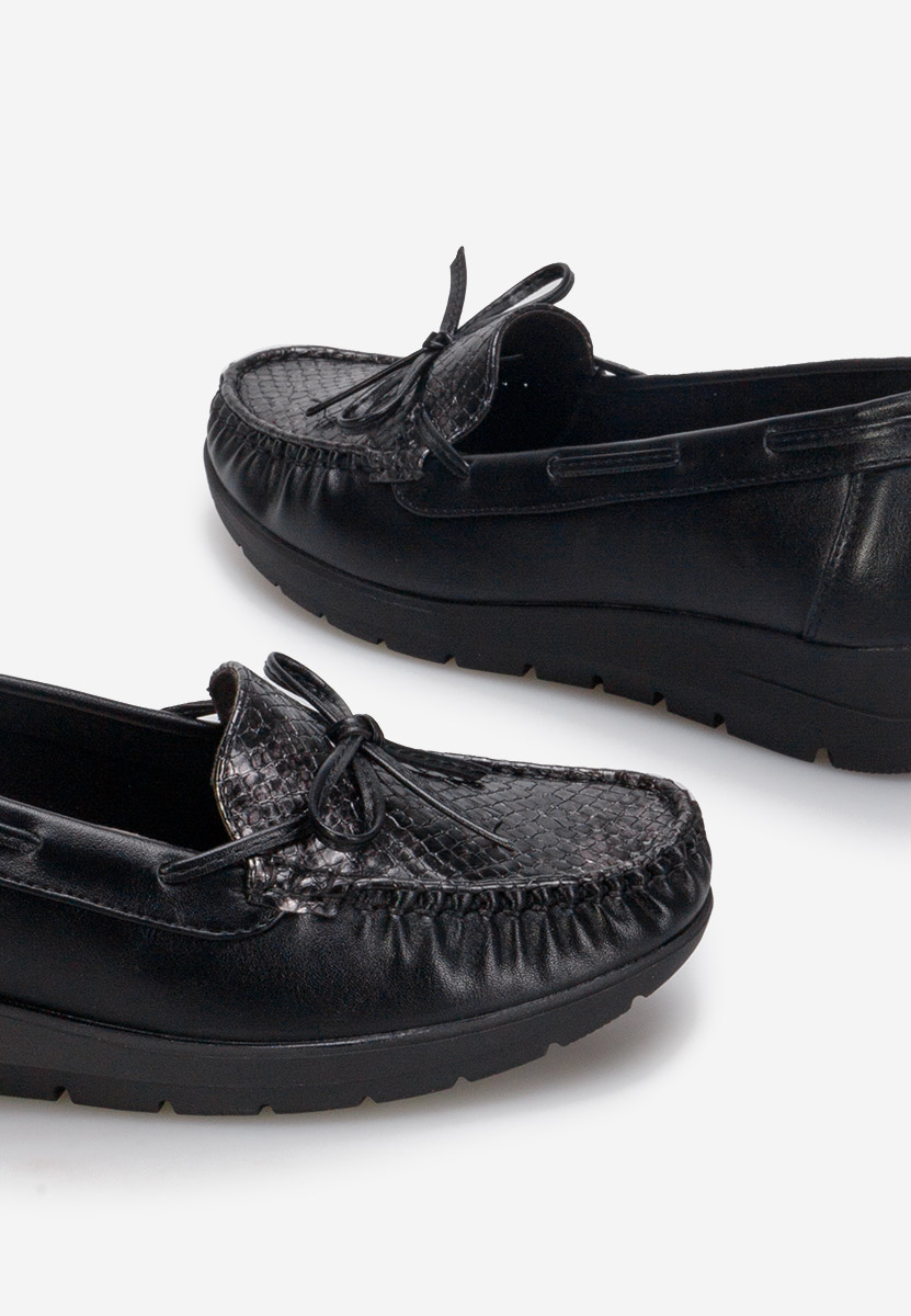 Czarne mokasyny damskie Eneida