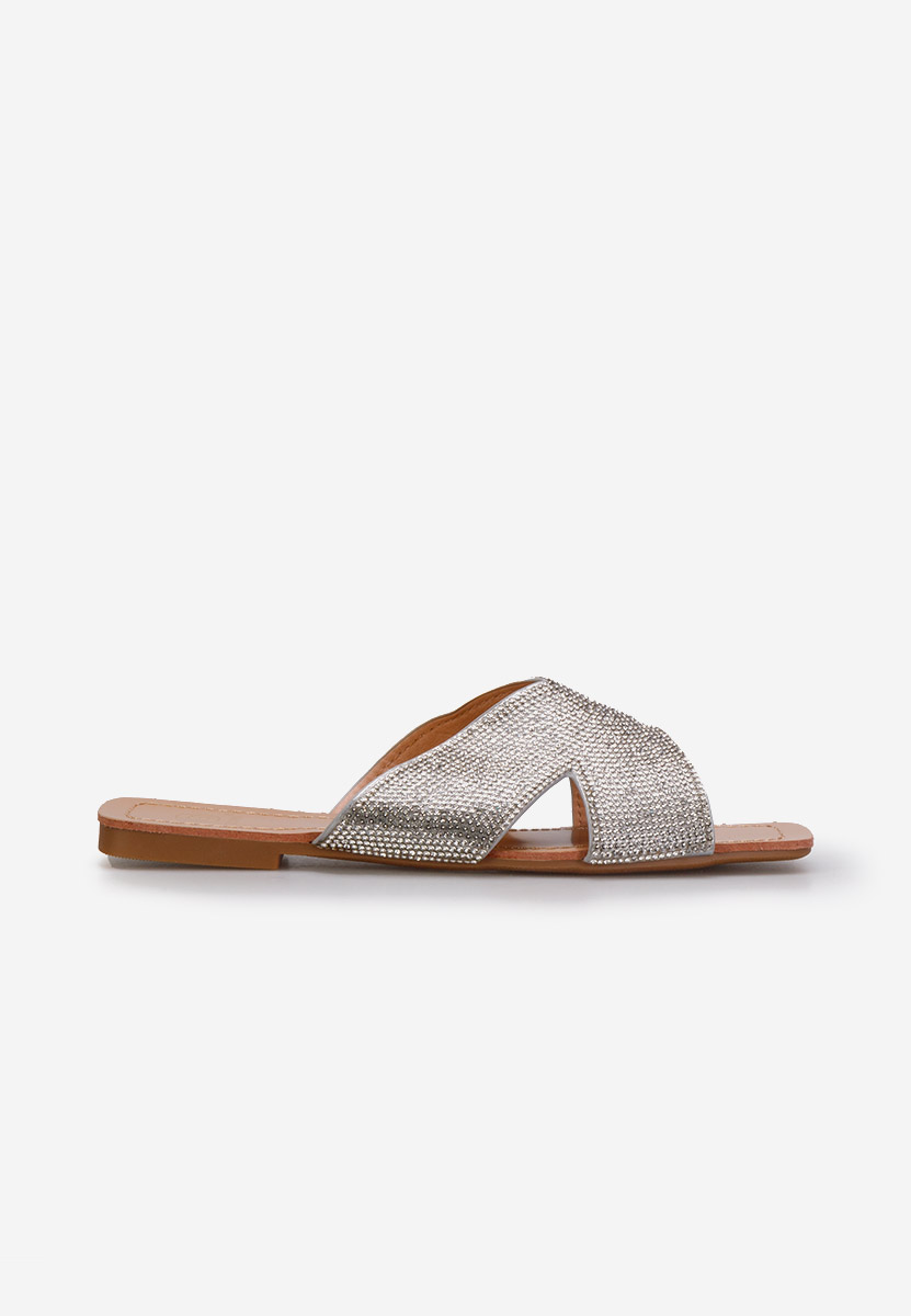 Srebrne klapki damskie eleganckie Reya