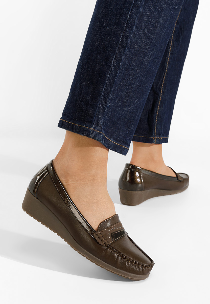 Khaki mokasyny damskie Elouise