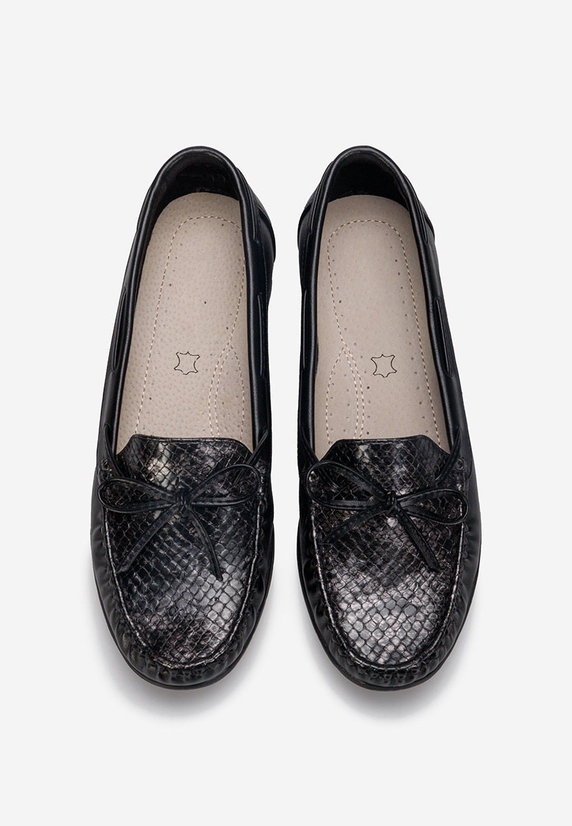 Czarne mokasyny damskie Eneida