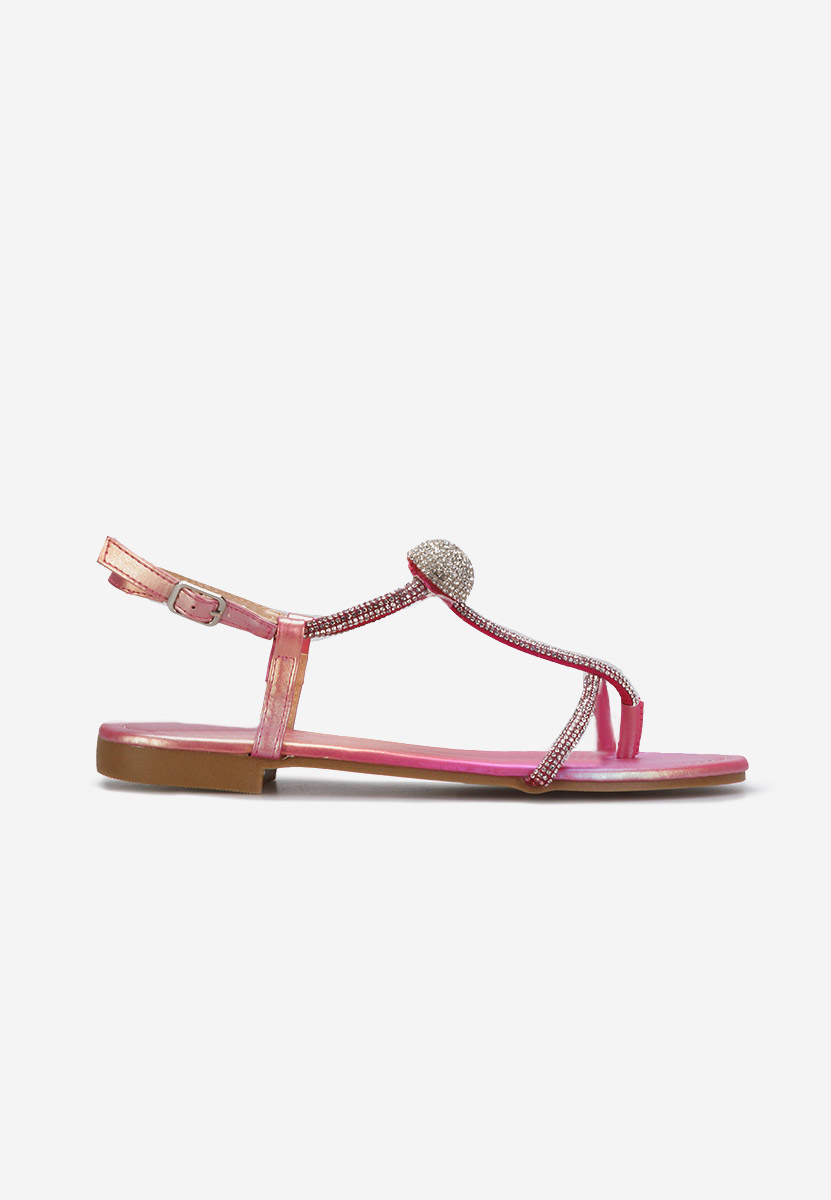 Różowe sandały z kryształka Zornia