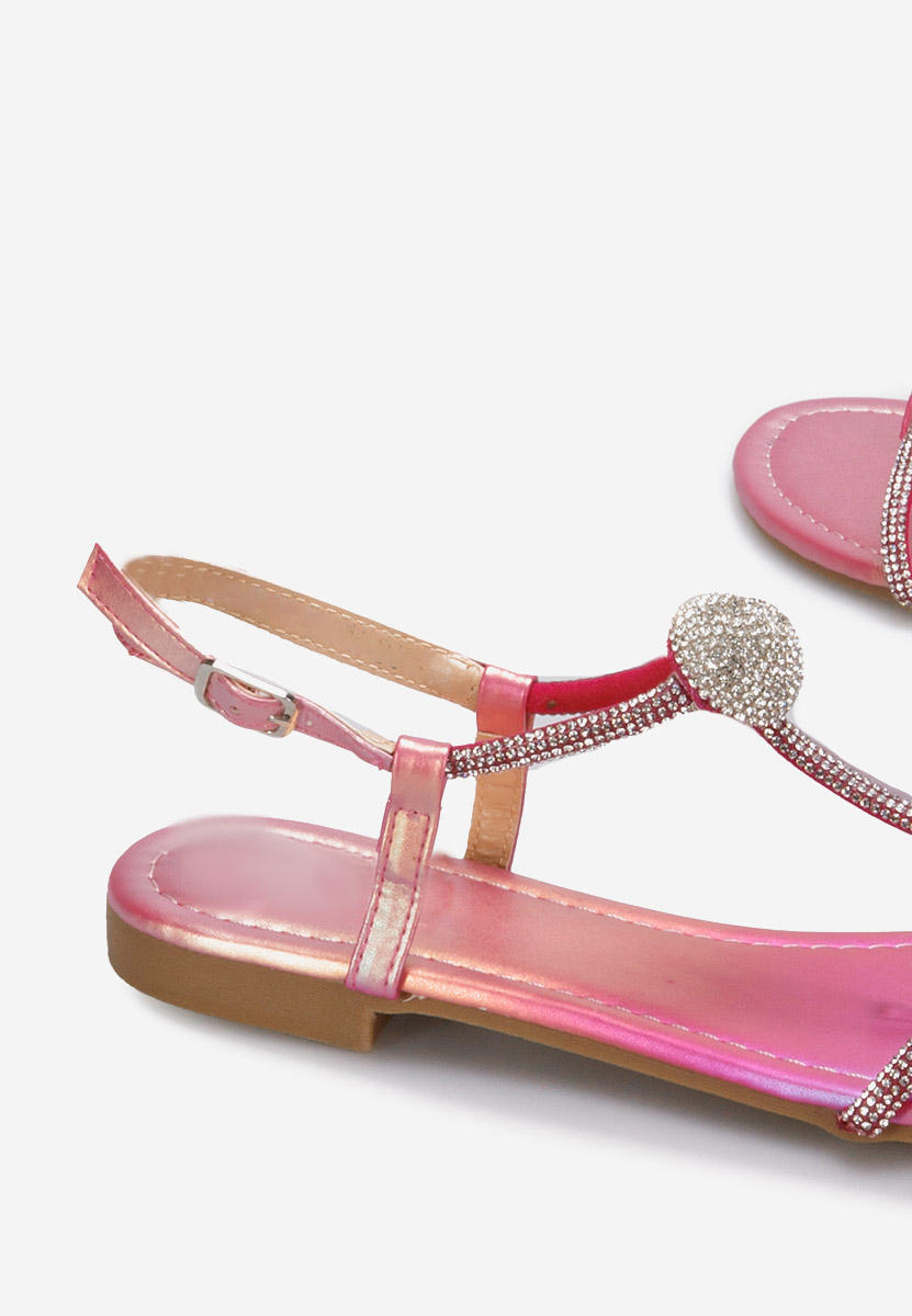 Różowe sandały z kryształka Zornia