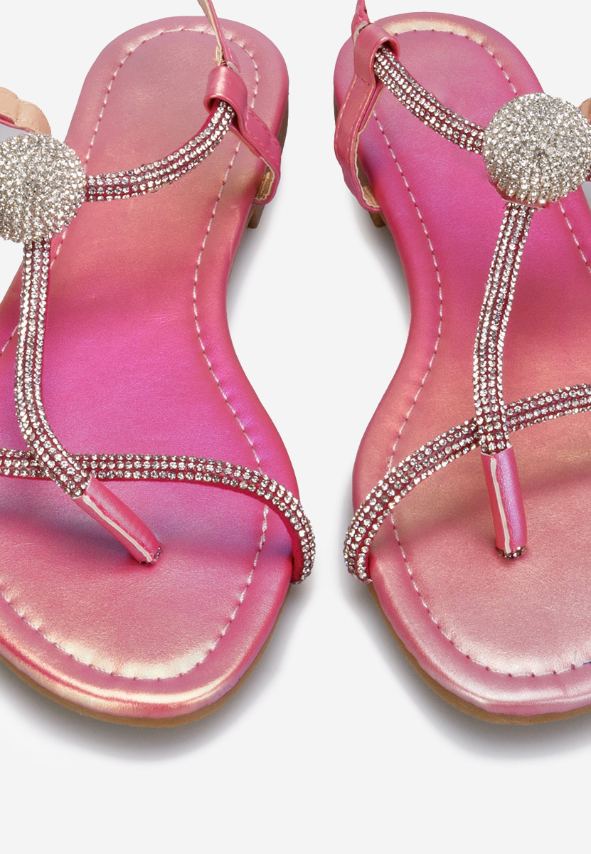 Różowe sandały z kryształka Zornia