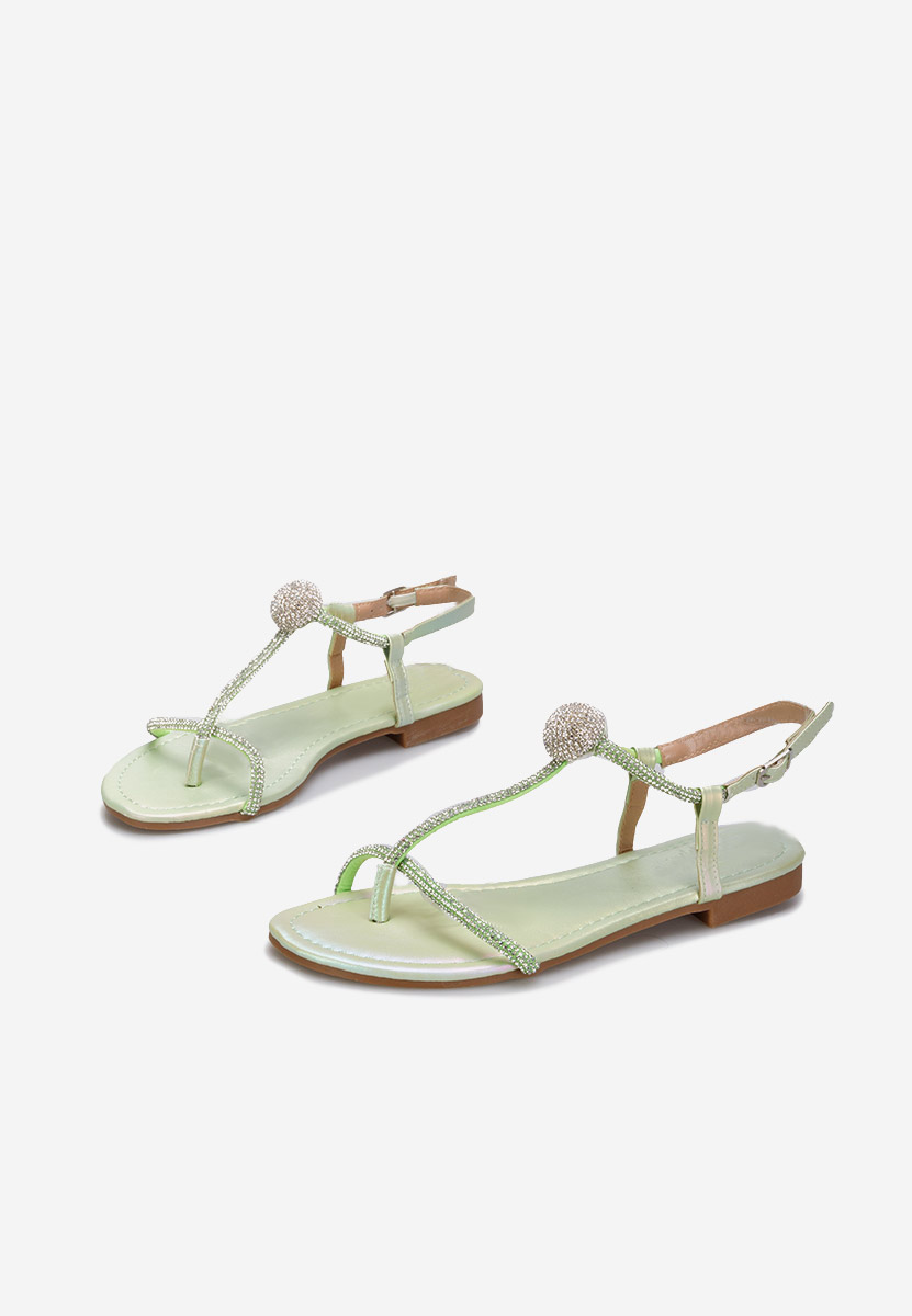 Zielone sandały z kryształka Zornia