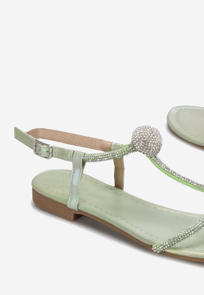 Zielone sandały z kryształka Zornia
