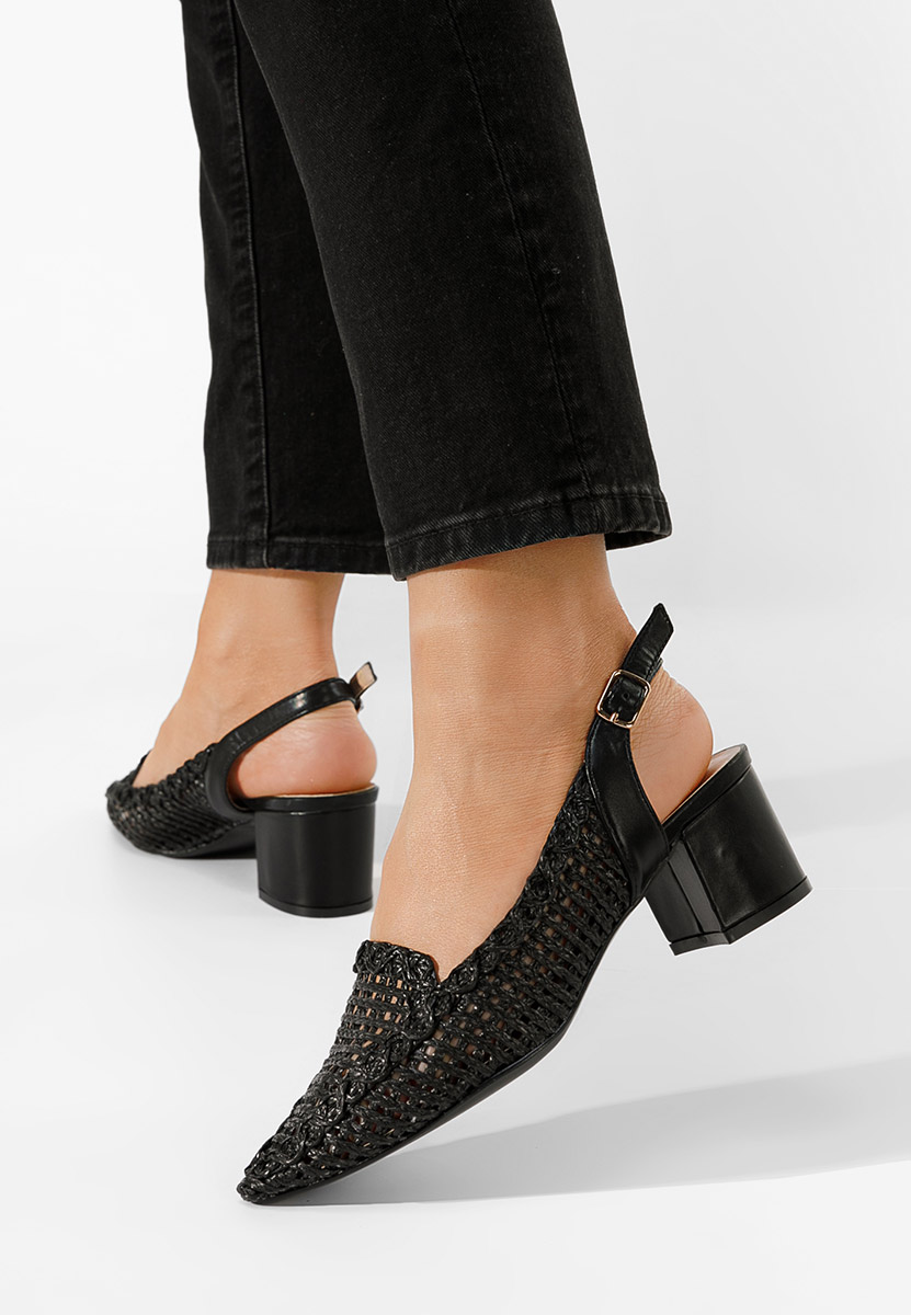 Czarne czółenka bez pięt Tosena