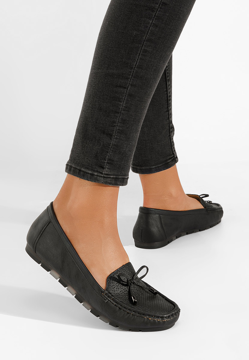 Czarne mokasyny damskie Tarragona