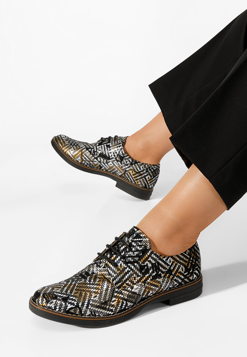 Wielokolorowy oxfordy damskie skórzane Otivera V5