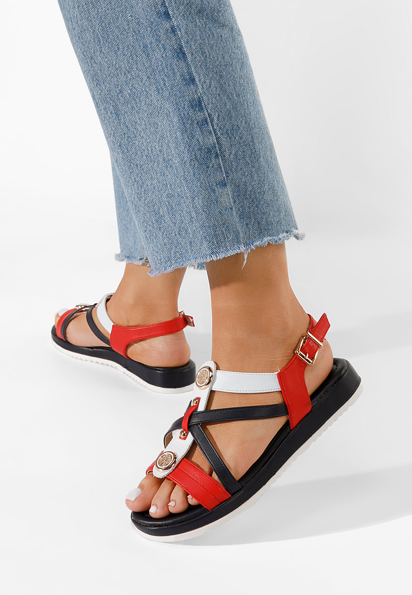 Wielokolorowy sandały płaski Phonia