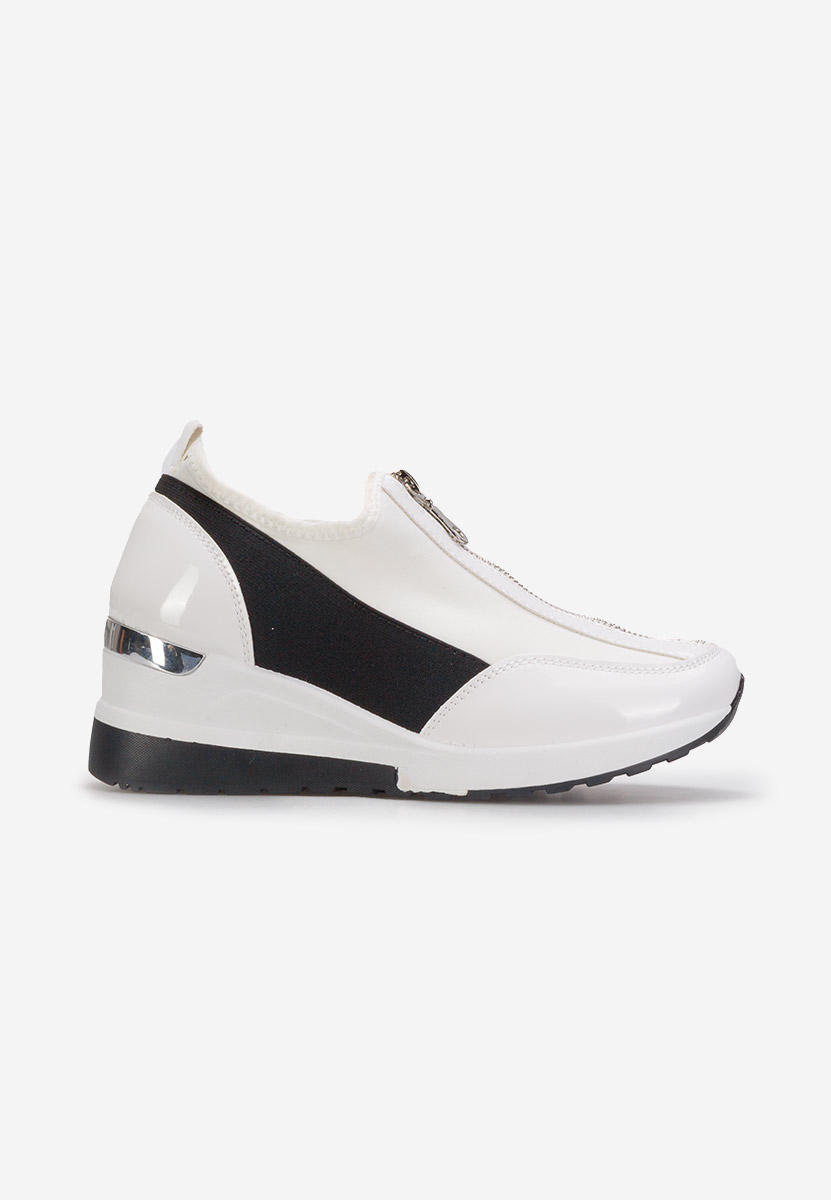 Białe sneakersy na koturnie Dollie