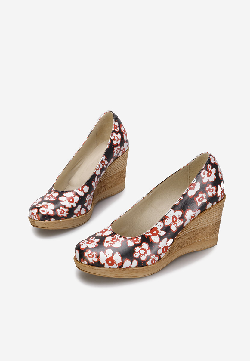 Wielokolorowy czółenka na koturnie Zola F3