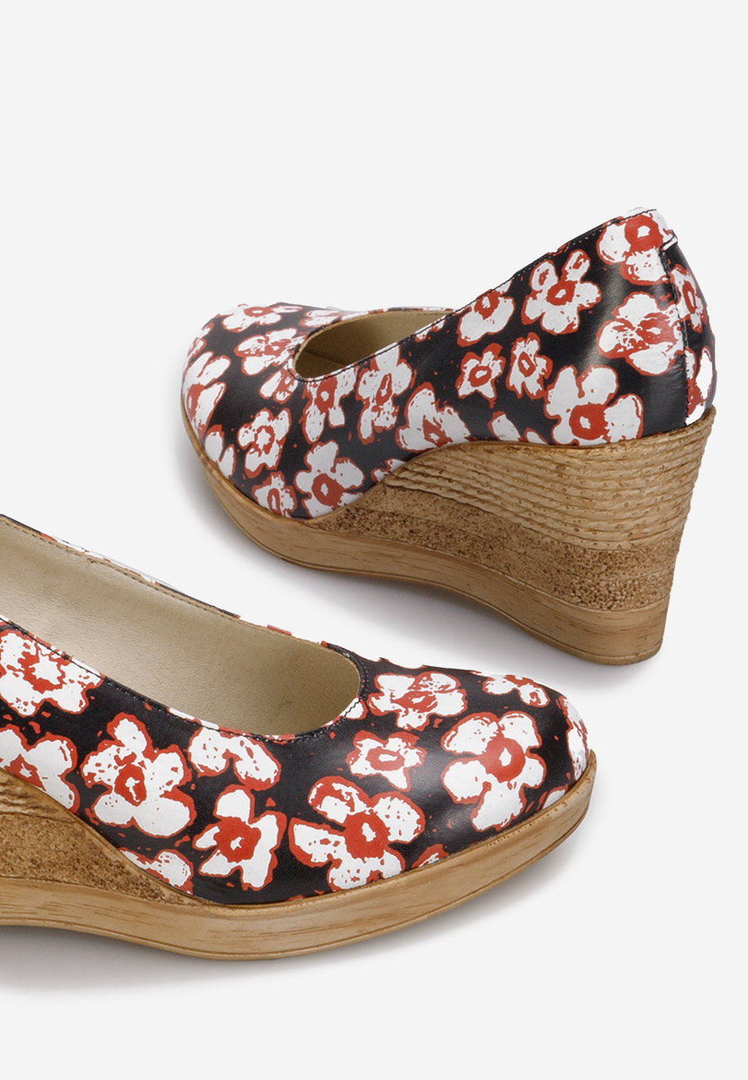 Wielokolorowy czółenka na koturnie Zola F3