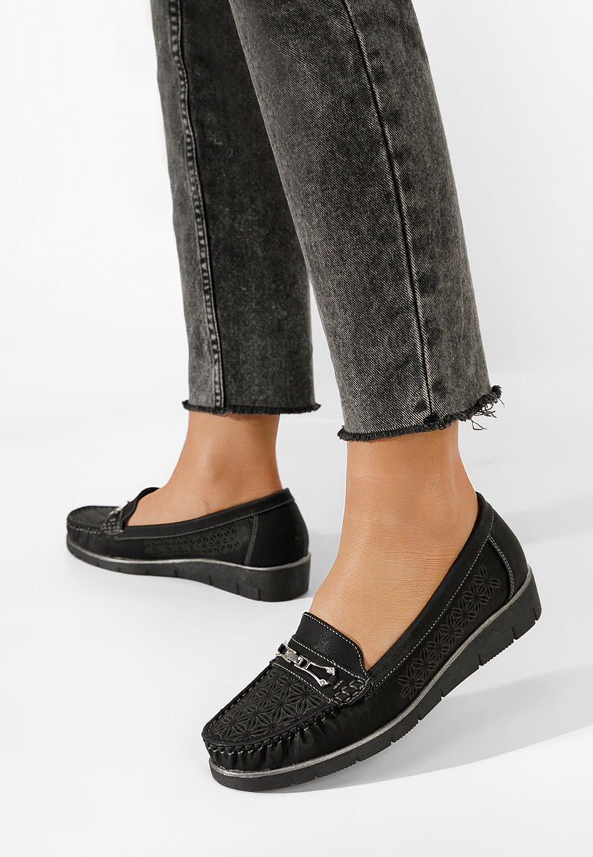 Czarne mokasyny damskie Seliana