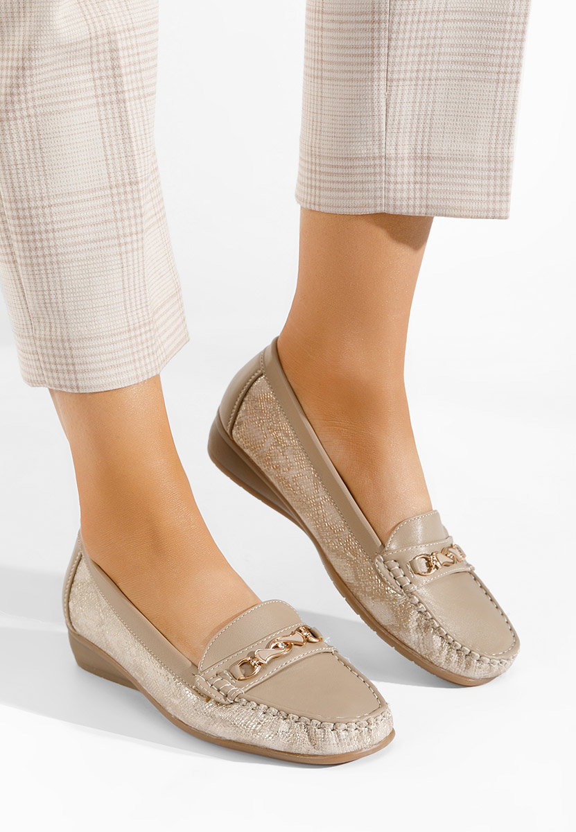 Beżowe mokasyny damskie Lerisea