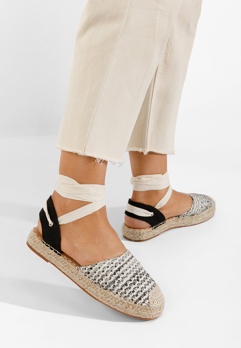 Szare espadryle wiązane Pamera