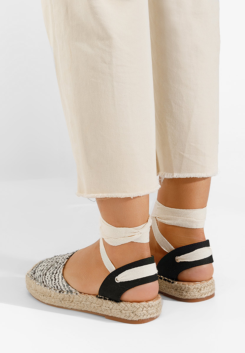 Szare espadryle wiązane Pamera