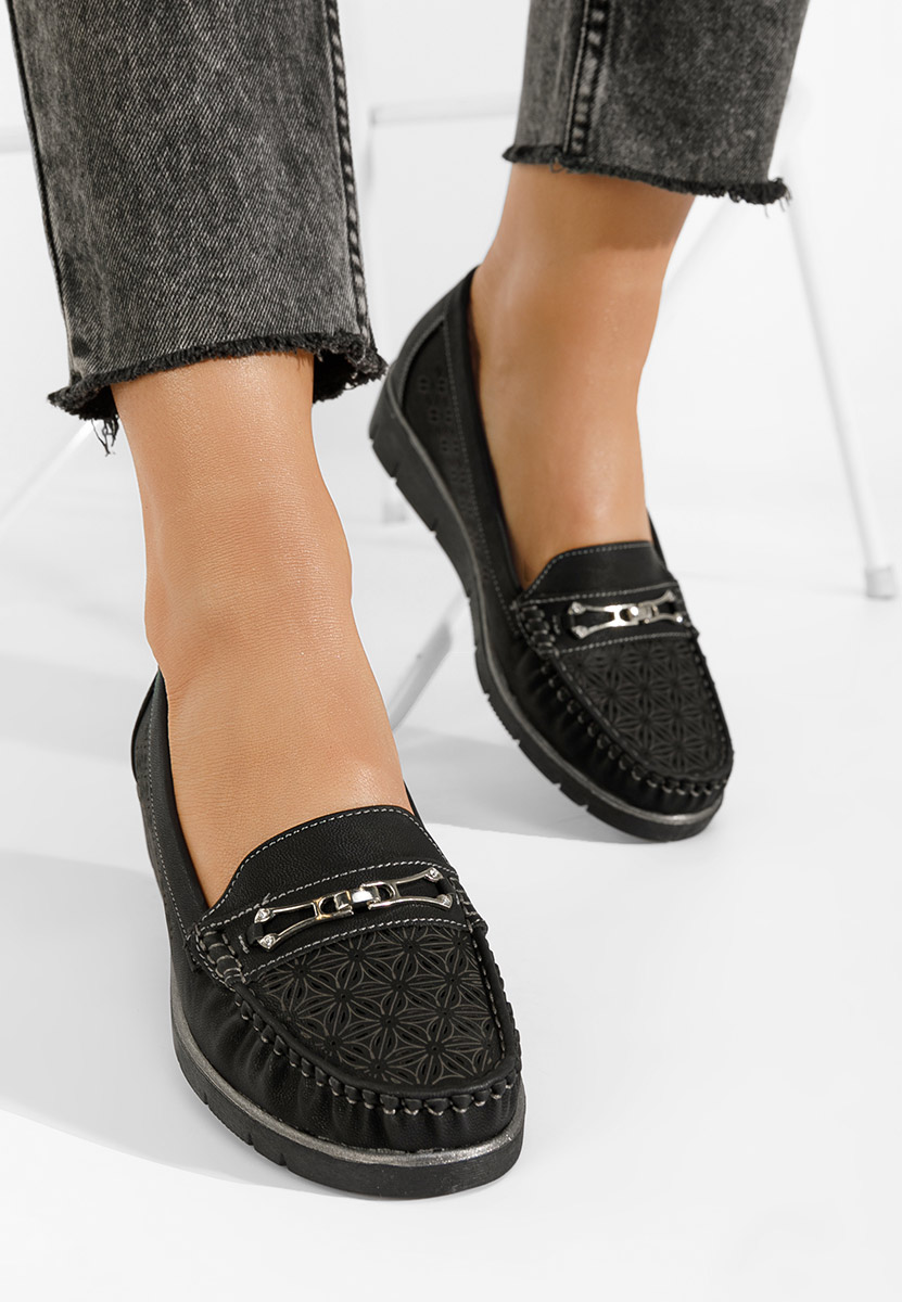 Czarne mokasyny damskie Seliana