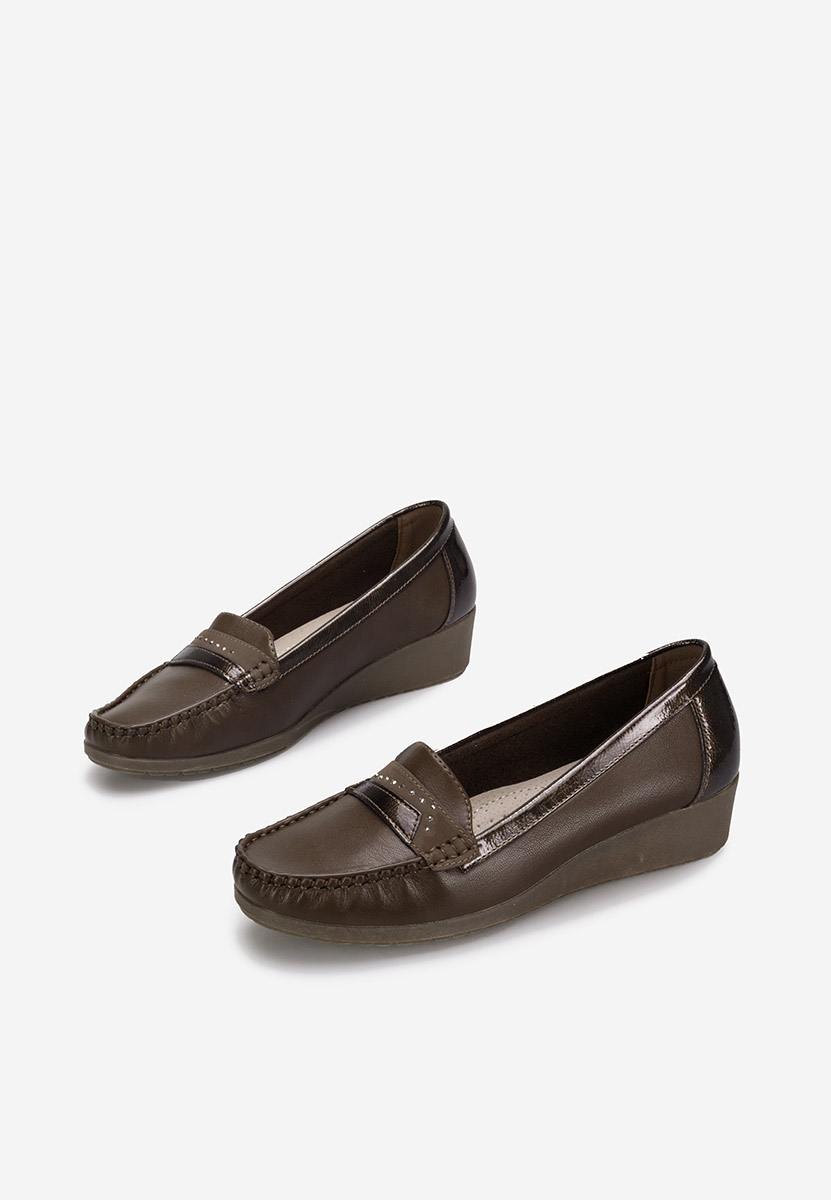 Khaki mokasyny damskie Elouise