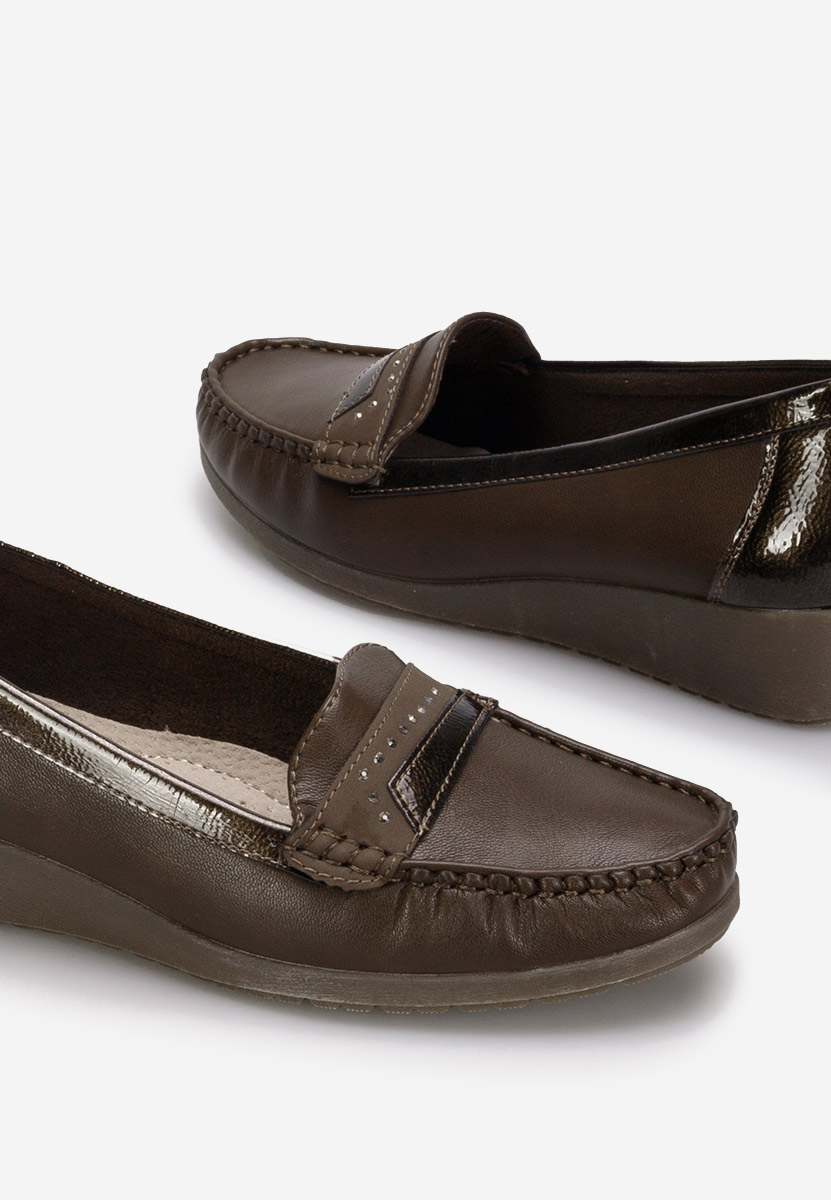 Khaki mokasyny damskie Elouise