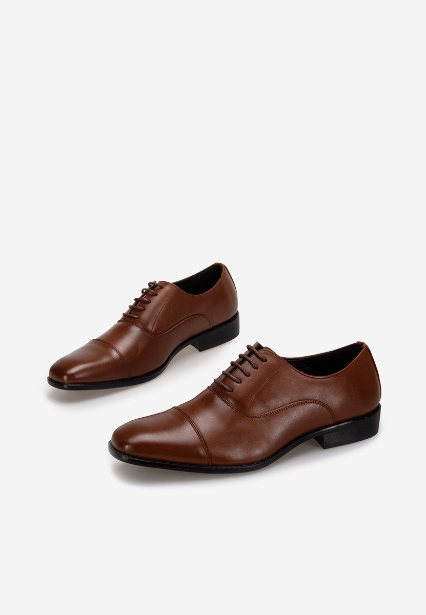 Brązowe półbuty eleganckie męskie Velez