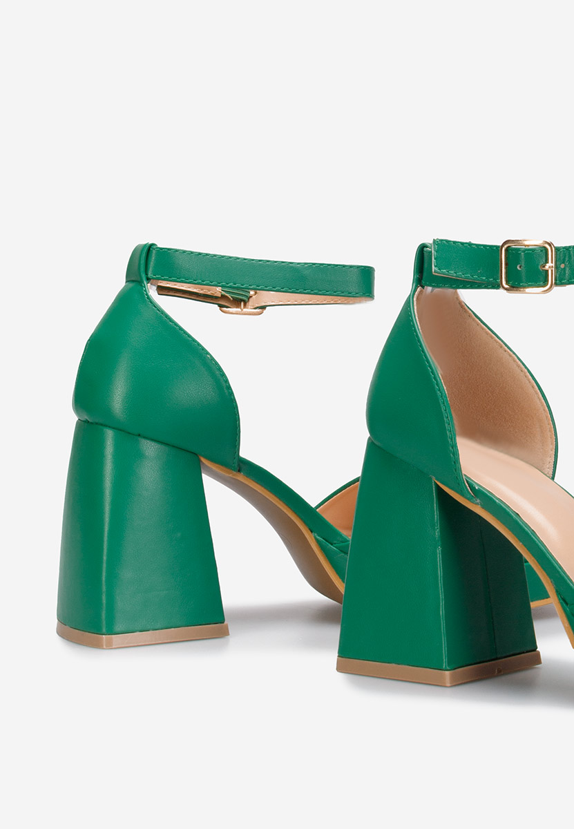 Zielone sandały na słupku Alexaria V2