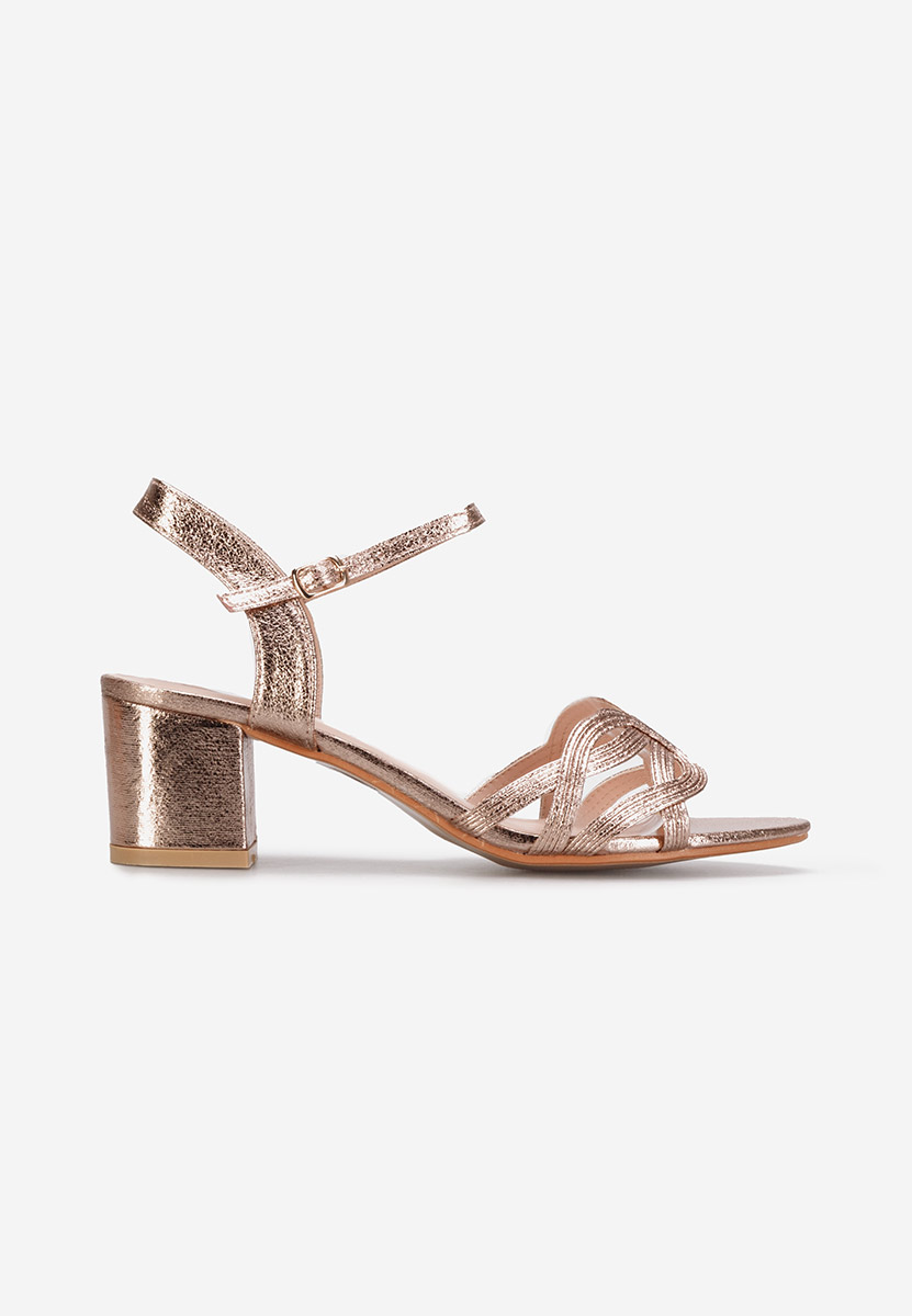 Szampańskie sandały na słupku Myla