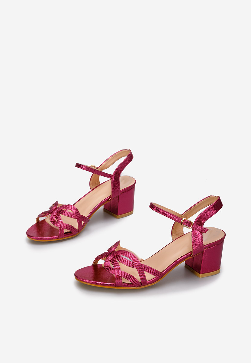 Fuksjowe sandały na słupku Myla