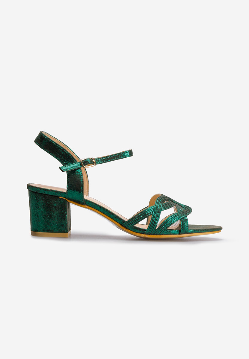 Zielone sandały na słupku Myla